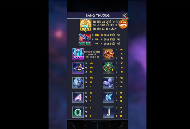 Cập nhật tính năng bàn chơi ngân hà đại chiến