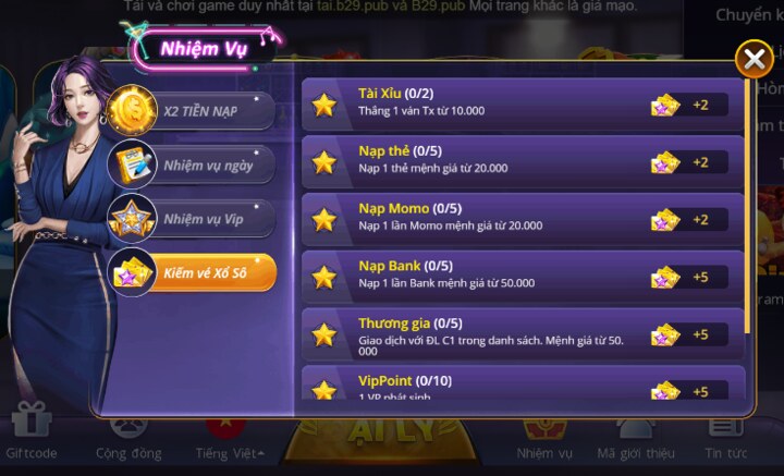 Nhiệm vụ hấp dẫn tại đánh bài online B29