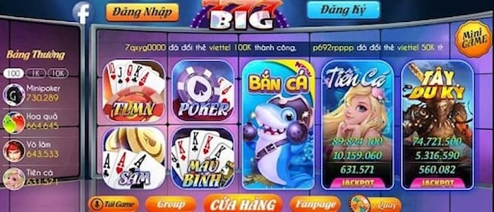 Tựa game tại cổng game Big777 