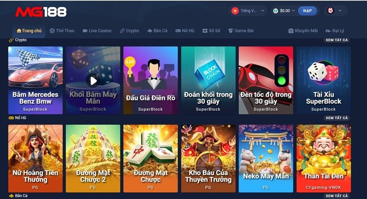 Dòng game ăn khách nhất tại MG188