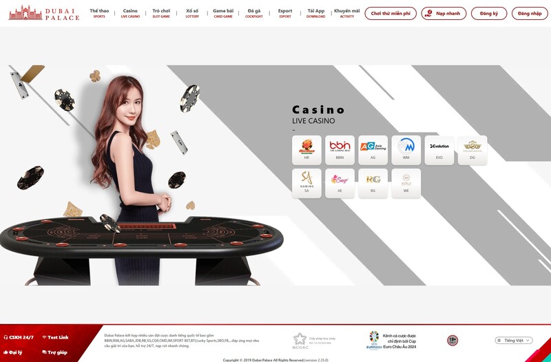 Kho game cá cược đa dạng tại Dubai Palace