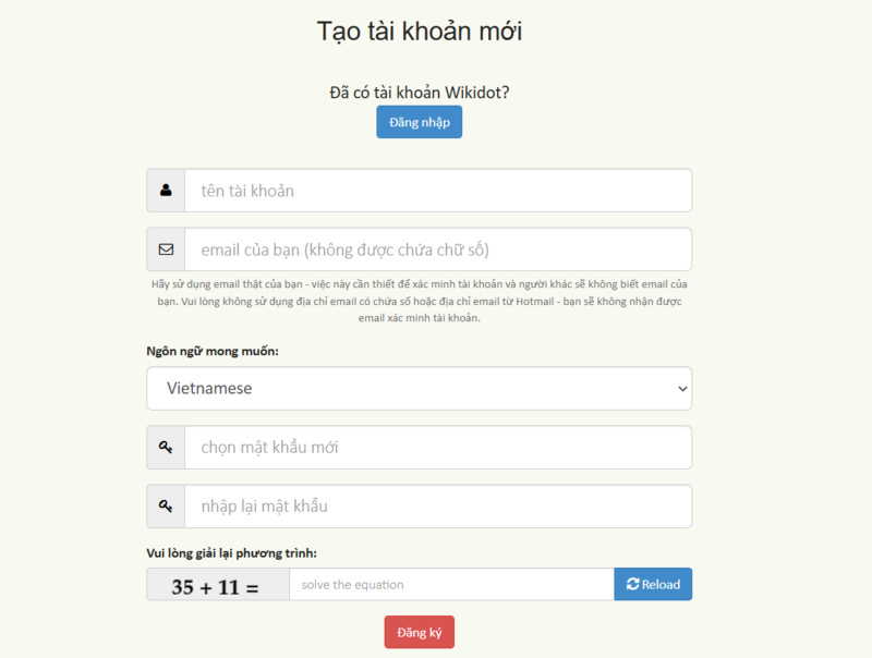 Đăng ký tài khoản Benvip