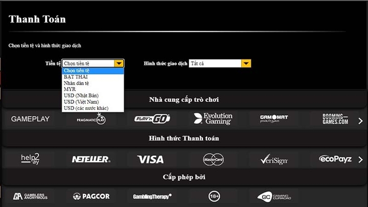 Giao dịch nạp và rút tại nhà cái empire777