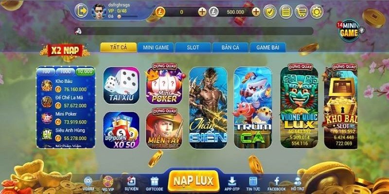 Kho game đổi thưởng của Luxclub