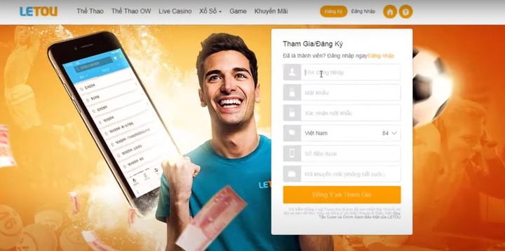 Hướng dẫn tạo tài khoản thành công tại letou