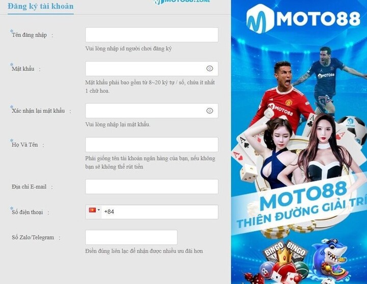 Hướng dẫn các bước tham gia moto88 